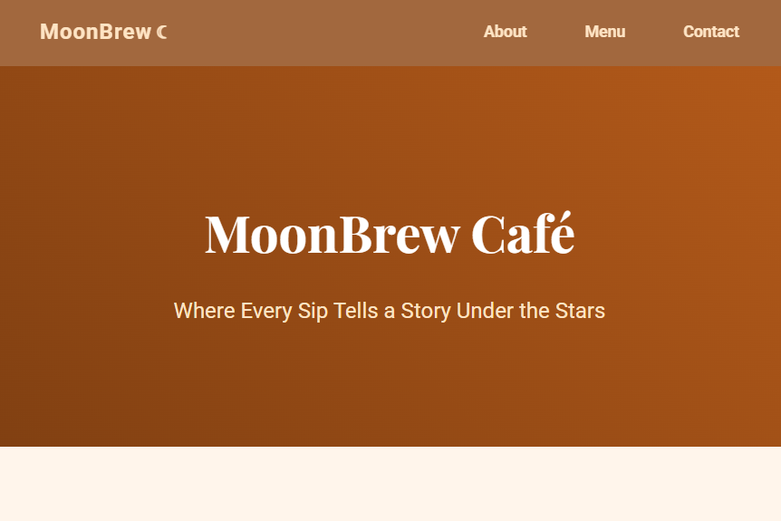 Project café shop Screenshot